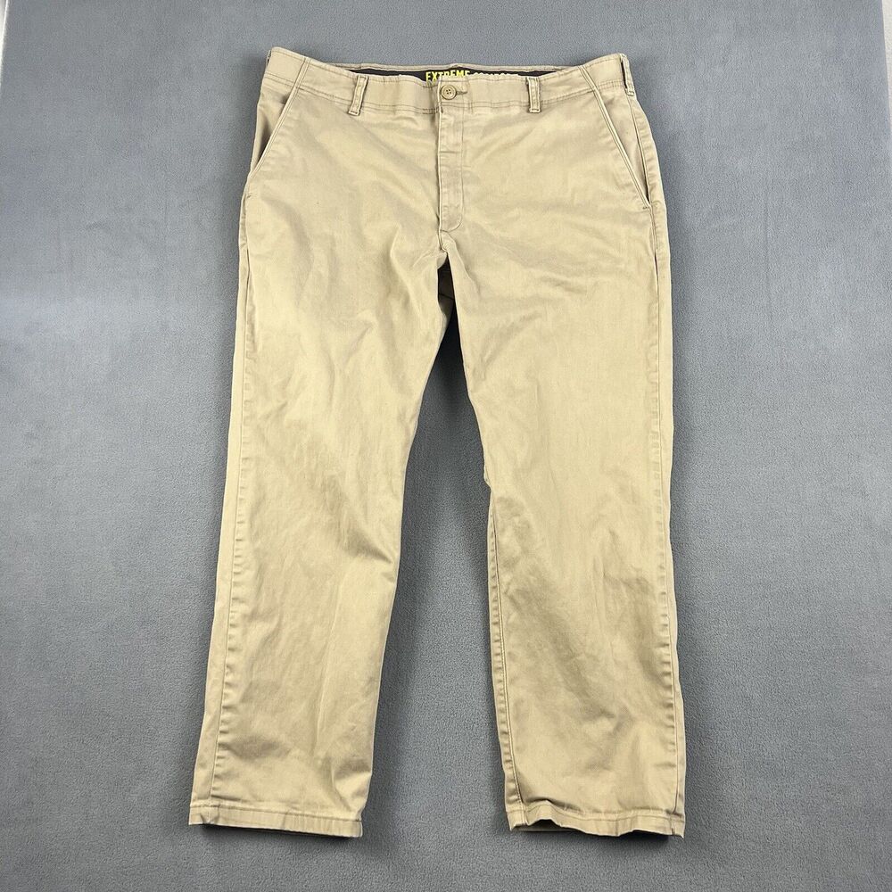 Lee Pants Mens 40X30 Biege Khaki Extreme Comfort Stretch Straight Leg Chinos